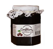 Black cherry marmelade with cane sugar and honey 300g (jar)