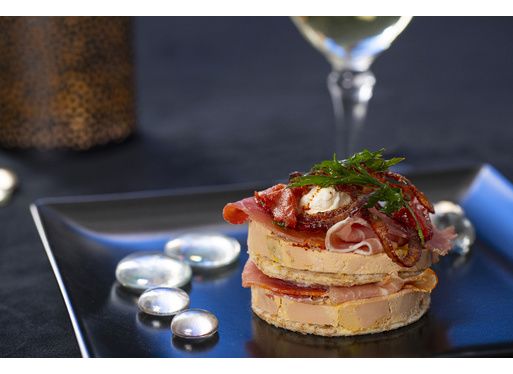 Mille-feuille au foie-gras et jambon  